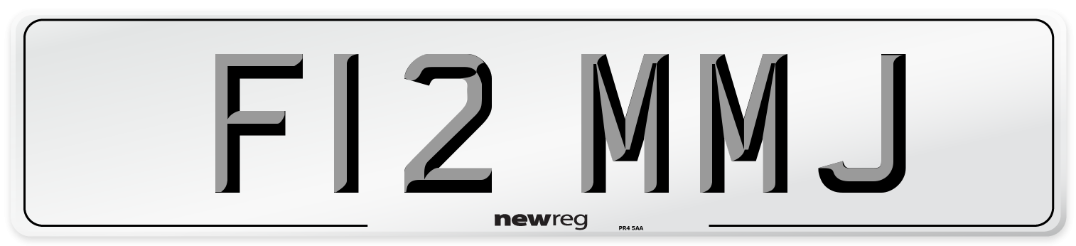 F12 MMJ Number Plate from New Reg